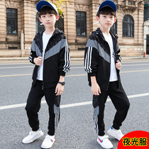 Childrens clothing boy autumn suit 2021 childrens clothing boy childrens sports two-piece spring and autumn handsome