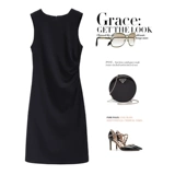 Высококачественное текстурированное черное шифоновое платье 2024 Новая женская летняя рабочая темперамент Ol Внутренняя рукавочная черная юбка