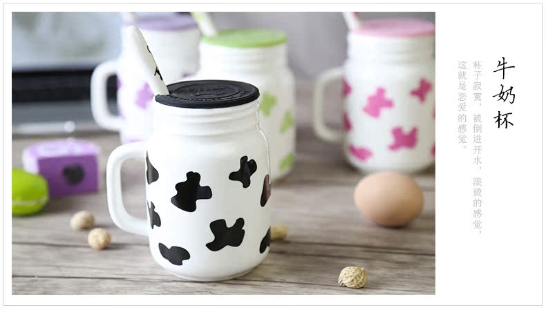Emperor dynasty ceramic cup couples to cup express ideas with cover the spoon, milk coffee cups of water glass creative move