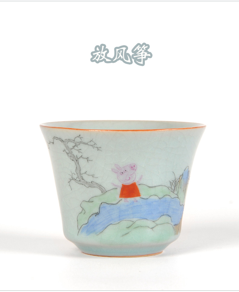 Jingdezhen ceramic piggy paggy social man page trill web celebrity your up teacup master single cup sample tea cup