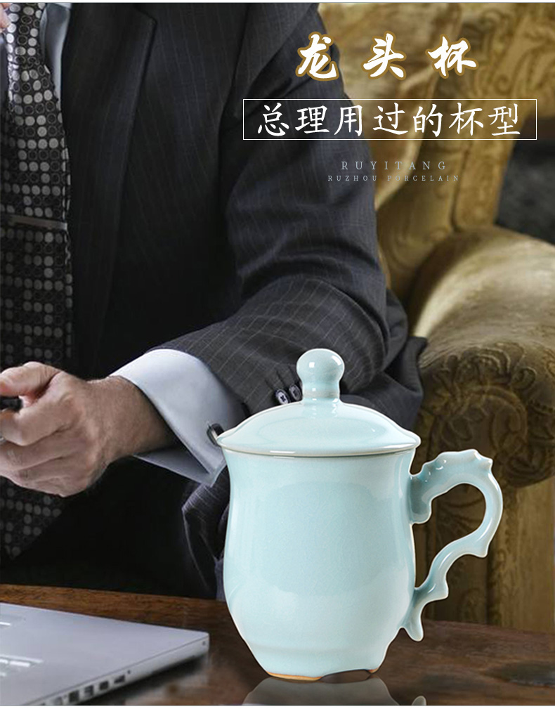 Your up porcelain teacup ceramic cups with cover leading Chinese mark cup cup cup men 's office business gifts