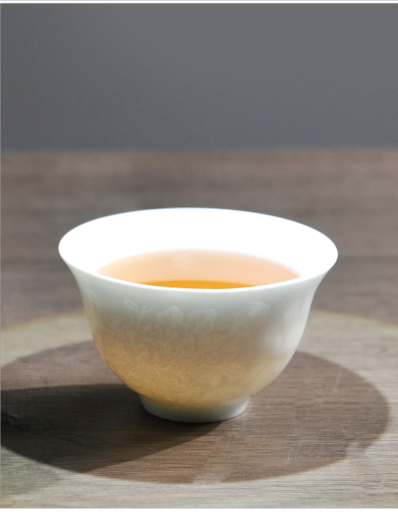 Kung fu tea cups of jingdezhen ceramic masters cup single CPU celadon sample tea cup hand - cut small bowl only tea