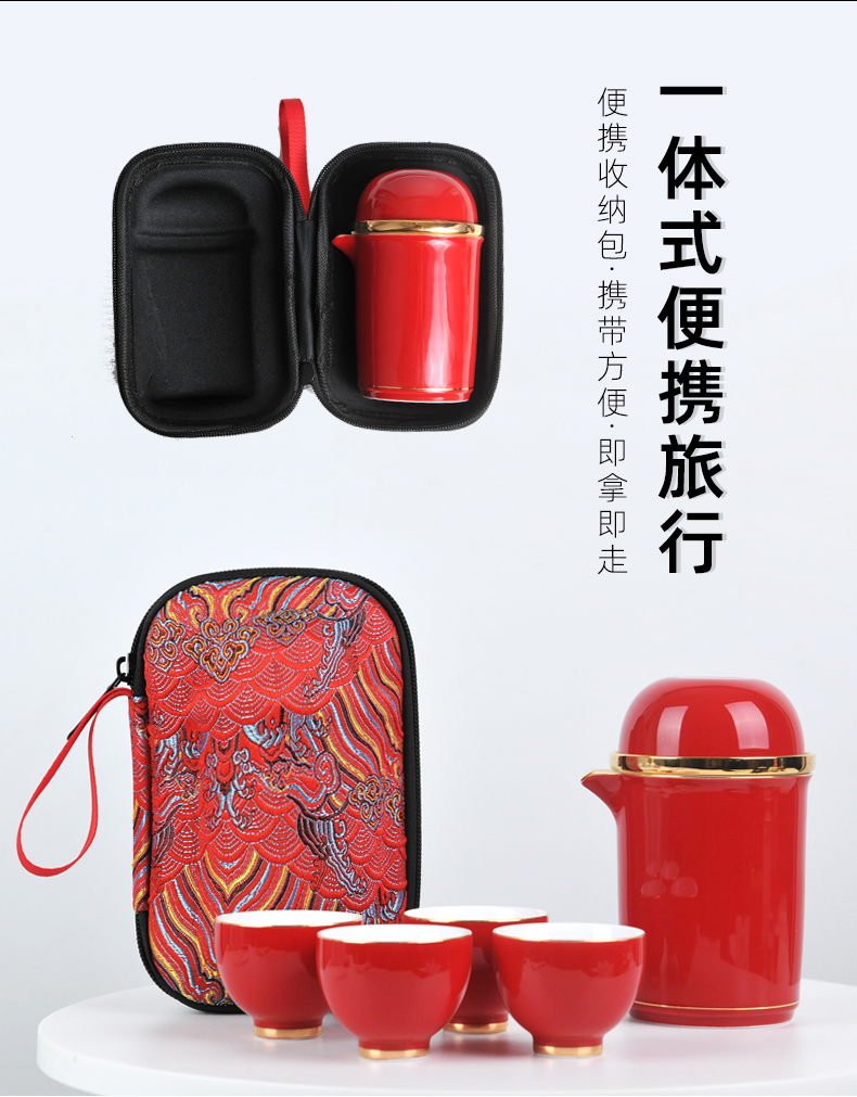 Ceramic crack a pot of Chinese contracted kungfu tea set fourth portable tea teapot Japanese trip