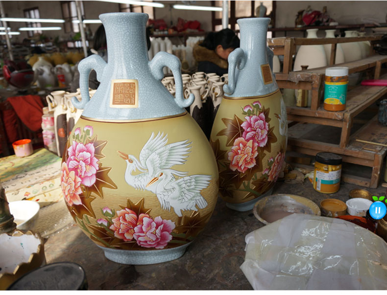 Your up big vase furnishing articles hand - made porcelain ceramic art festival gifts home sitting room hotel adornment creative characteristics