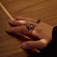 Essence of alchemy original handmade 925 silver skull dark wind ring universal ring