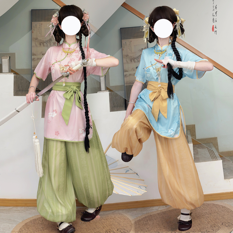 Chunyuji Original Chinese Maiden Cosplay Little Cook Stand-Up Collar Cheongsam Slim-Fitting Fairy Martial Arts Lantern Pants for Daily Commuting Chunyuji Original Chinese Maiden Cosplay Little Cook Stand-Up Collar Cheongsam Slim-Fitting Fairy Martial Arts Lantern Pants for Daily Commuting