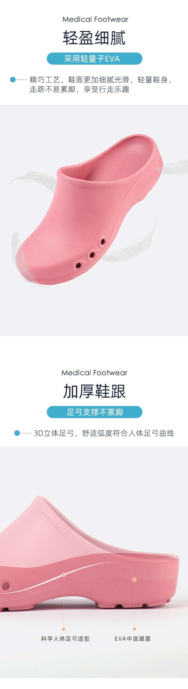 Annuo operating room slippers protective shoes spring and autumn work shoes doctor hospital department nurse slippers comfortable soft heel shoes