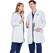 Annuo white coat new doctor uniform doctor work clothes laboratory white coat dust-proof and anti-static cavalry oblique