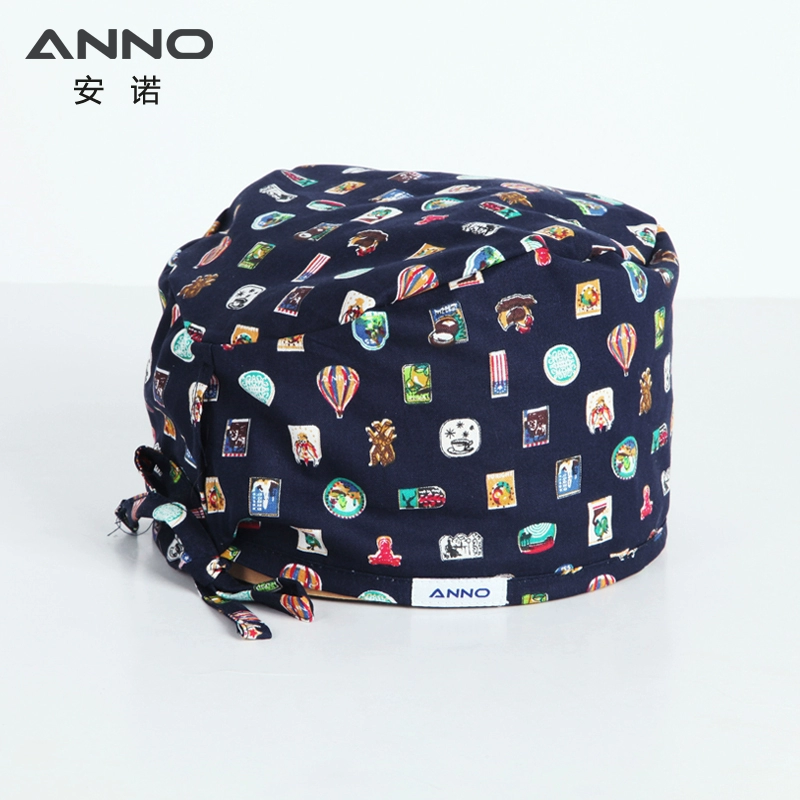 Anno in polyester nắp Bác sĩ phẫu thuật y tá cap y tá cap Thích hợp thở mái tóc ngắn màu xanh dấu vòm nhỏ 