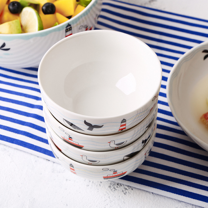 Sailing 4/6 series of northern European ceramic dishes suit household who dream combination tableware dishes of eating Chinese dishes