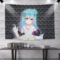 Cute Teenage Cartoon Background Cloth for LuLucia Cartoon Characters Virtual Anchor Hanging Buddhare Dorm Room Wall Cloth