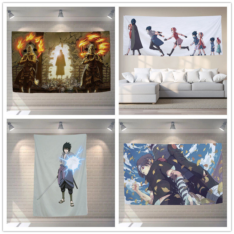 Japanese anime Naruto Sasuke hung cloth student dormitory bar studio background cloth head bedroom wall painting