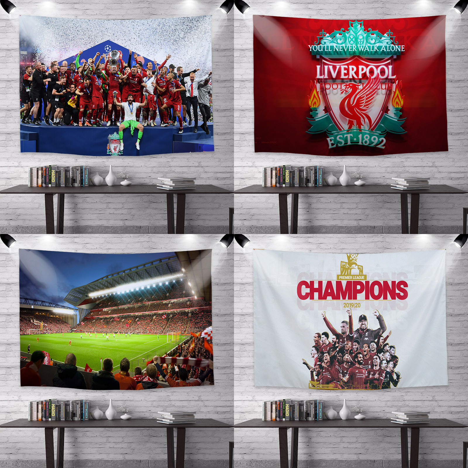 Liverpool Football Background Cloth Bar Student Dormitory Studio Bedside Bedroom Net Red Decorative Wall Wall-mounted Cloth