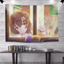 Virtual anchor Divine Qin Qin Soundbackground Cloth Room Dormitory Wall Cloth Cartoon Cartoon Characters Young Girl Ins and Wind Hanging Cloth