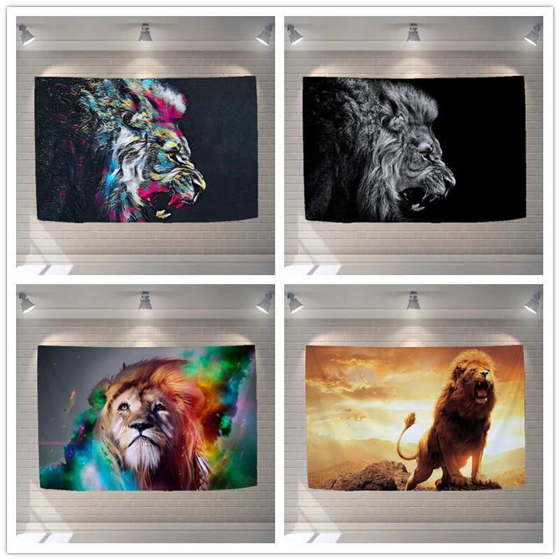 Customizable Lion King hanging cloth net red ins personality tattoo studio bar background cloth wall decoration painting