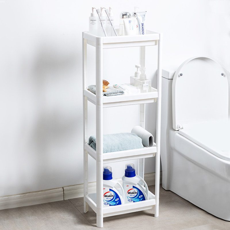 Bathroom storage shelf Powder room shelf Plastic floor-to-ceiling bathroom toilet washbasin rack Triangle storage shelf