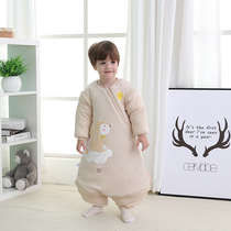 Sleeping bag childrens autumn and winter baby baby sleeping bag autumn and winter anti-kick quilt thickened four seasons universal toddler split-leg sleeping bag