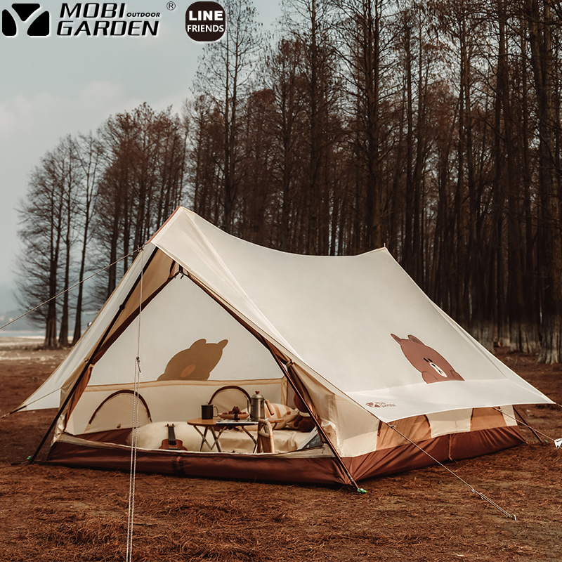 Line Friends, a vibrant Brown Bear outdoor camping for multi - people camping camping waterproof era
