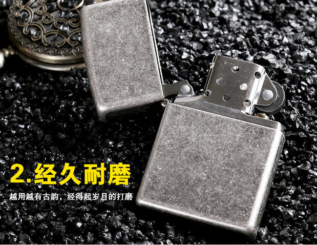 Zippo Zippo chính hãng chính hãng Mỹ zppo chính hãng zipoo Zippo Zipp cổ bạc zoop chữ - Bật lửa bật lửa đẹp
