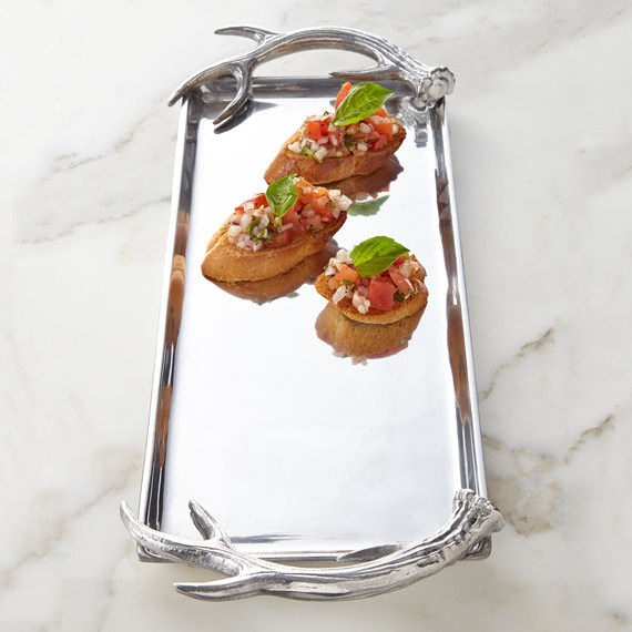 Arthur American Designer Brand Silver Deer Corner Series Square Metal Fruit Tray Nursery 48 2cm