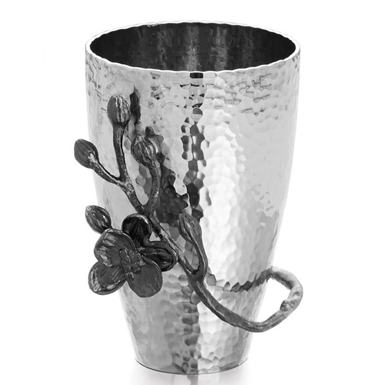 Michael Aram Handmade Black Magnolia Collection Metal Flower Vase