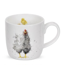 Royal Worcester UK farm animal hen yellow chicken pattern cup 310ml