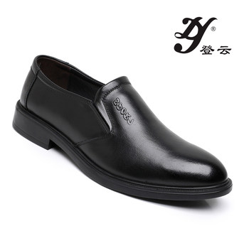 Shanghai Dengyun Men's Shoes, Men's Leather Shoes, Genuine Leather Slip-On Business Formal Shoes, British Casual Shoes, Soft-Soled Commuting Leather Shoes