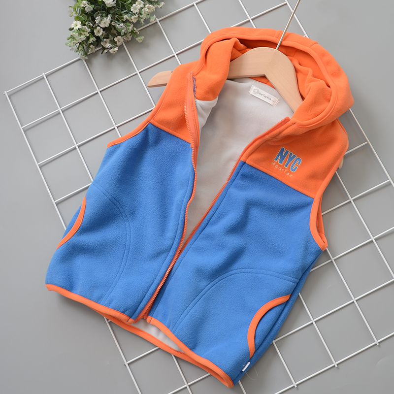 Trẻ em cộng với nhung ấm áp lông cừu bé trai và bé gái trùm đầu mùa đông vest vest bé mùa đông ấm áp shop trẻ em