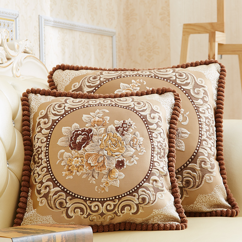 European-style pillow cushion cushion headrest back waist pillow Chinese-style sofa seat living room office cushion cover with core