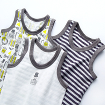 3 fitting day series without fluorescent boy vest pure cotton summer thin section sleeveless T-shirt baby baby speed dry elastic vest