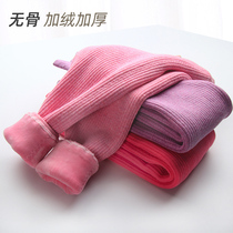 Boneless Thickened and Cashmere Cotton Heat Warm Pants for Boys and Girls Home Base Slim Stretch Cotton Pants Winter