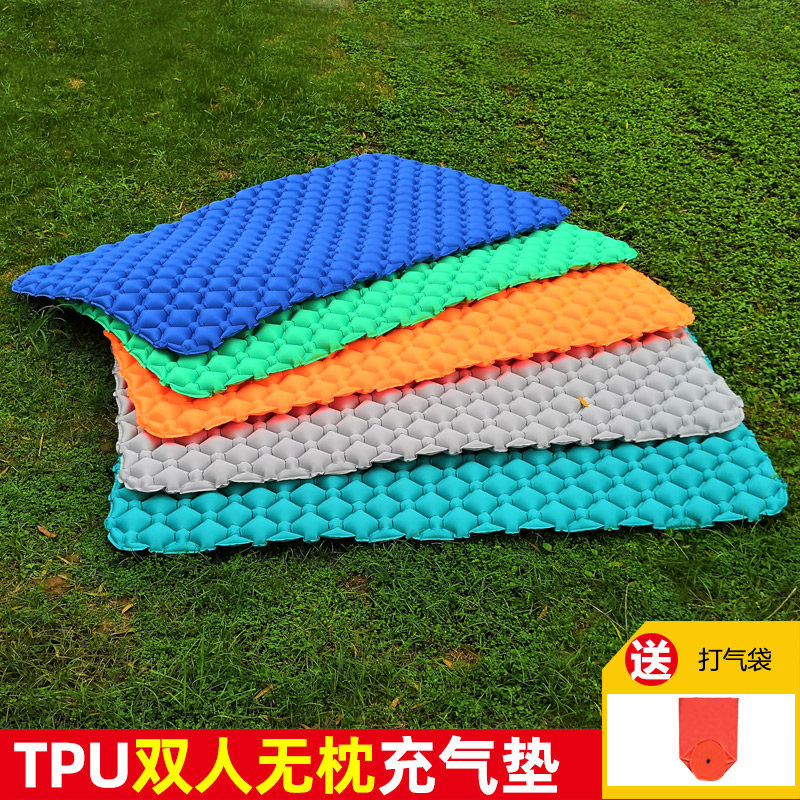 TPU portable double inflatable pad outdoor tent sleeping pad portable camping mattress thickened lunch break moisture-proof floor mat bed