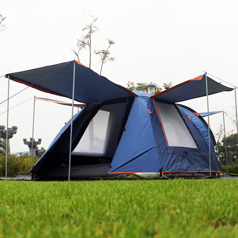 Hand built 3-4 people anti-rainstorm professional camping tent multi-person anti-UV wear-resistant thick camping outdoor tent