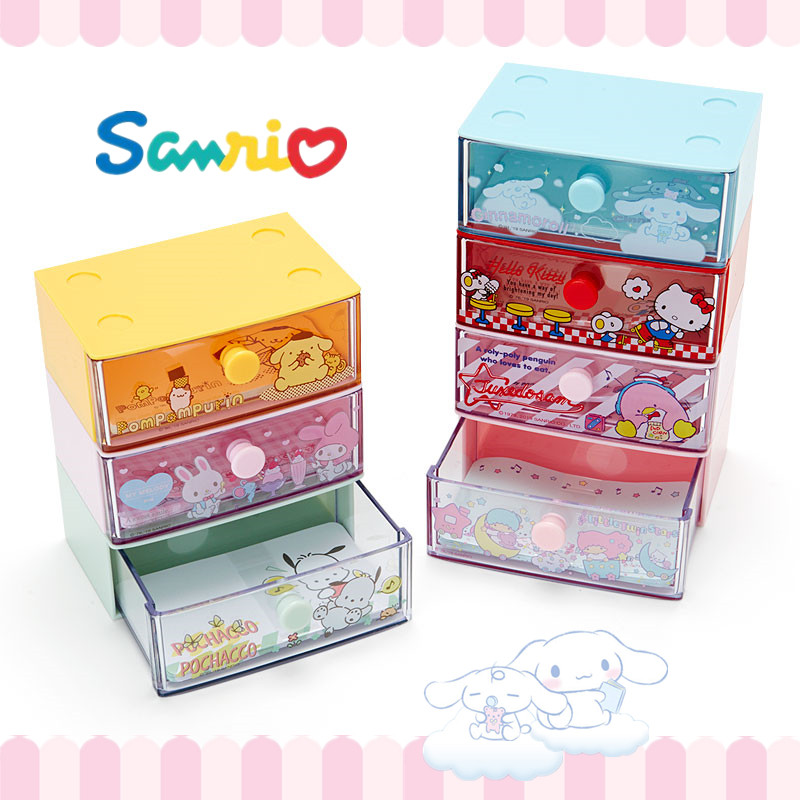 Japan Kitty Merleti Twin Neutron Star Jade Gui Dog Desktop Containing Box Small Drawer transparent Convenient Patch Box