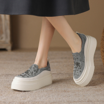 7 cm ㊙Chrisloub Italian-style soft soles that are not tiring for the feet ~ Chinese style embroidered and sewn loafers MM