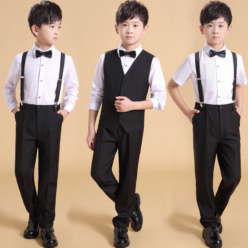 Children's Dress Men's Piano Performance Dress 2021 Spring and Autumn Boys Suit Set New Chorus Performance Flower Children's Dress