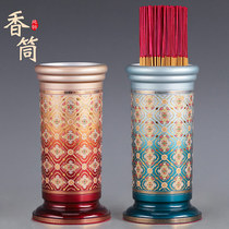 Taiwan enamel pure copper incense barrel for Buddha incense cylinder for home offering incense barrel put incense bamboo stick incense bucket in front of the Buddha