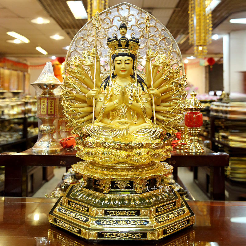 Taiwan pure copper gilds thousands of eyes and sight of the Bodhisattva like a thousand-hand audio Buddha for household swing parts
