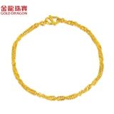 Браслет, золотая золотая вода, женский стиль, волнообразный узор, делается под заказ