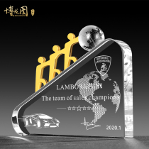 Creative Crystal Trophy Customized Excellent Teamwork Supplier Medals Company Staff Awards Medal Customized