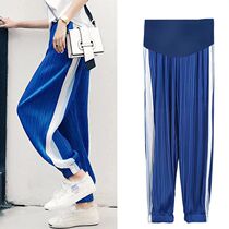 Pregnant women pleated bloomers 2021 summer thin loose chiffon Haren pants top nine sports pants tide mom