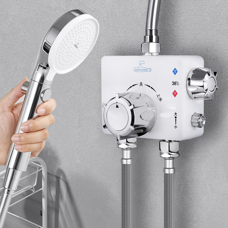 Thermostatic Valve Solar Hot and Cold Water Mixing Valve Surface-Mounted Automatic Temperature Adjustment Household Electric Water Heater Shower Switch Faucet Thermostatic Valve Solar Hot and Cold Water Mixing Valve Surface-Mounted Automatic Temperature Adjustment Household Electric Water Heater Shower Switch Faucet