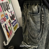 Новые ретро-винтажные брюки-цепочки в американском стиле для мужчин, поясная цепочка нишевого дизайна для женщин, цепочка джинсовых комбинезонов в стиле хип-хоп