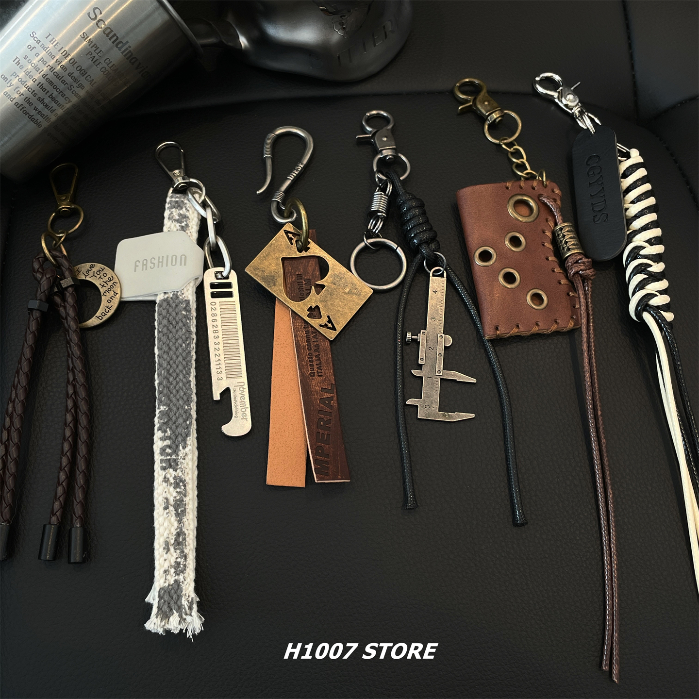 American hip-hop style braided rope men's trouser chain women's niche design jeans overalls hanging chain bag hanging key chain