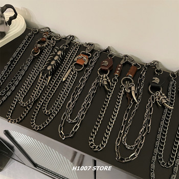 New retro old american chain men's trouser chain women's niche design waist chain hip-hop jeans overalls trouser chain