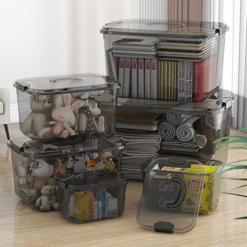 Transparent containing box Home plastic basket big number thickened clothes finishing box snacks toy box back-up containing box
