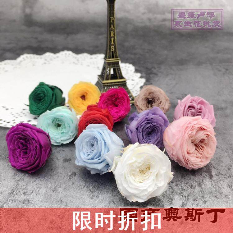 Domestic high-quality Austin rose 2-4cm single flower small immortalized flower keychain car pendant DIY production flower head
