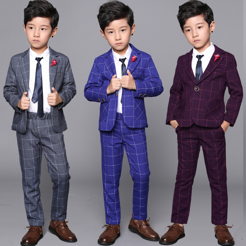 Suit phù hợp với cậu bé 2019 mới mùa thu và mùa đông trẻ em đẹp trai thời trang Hàn Quốc phiên bản của trung và trẻ em lớn British nhỏ phù hợp với thủy triều.