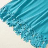 Летняя кружевная хлопковая тонкая майка топ, кружевное платье