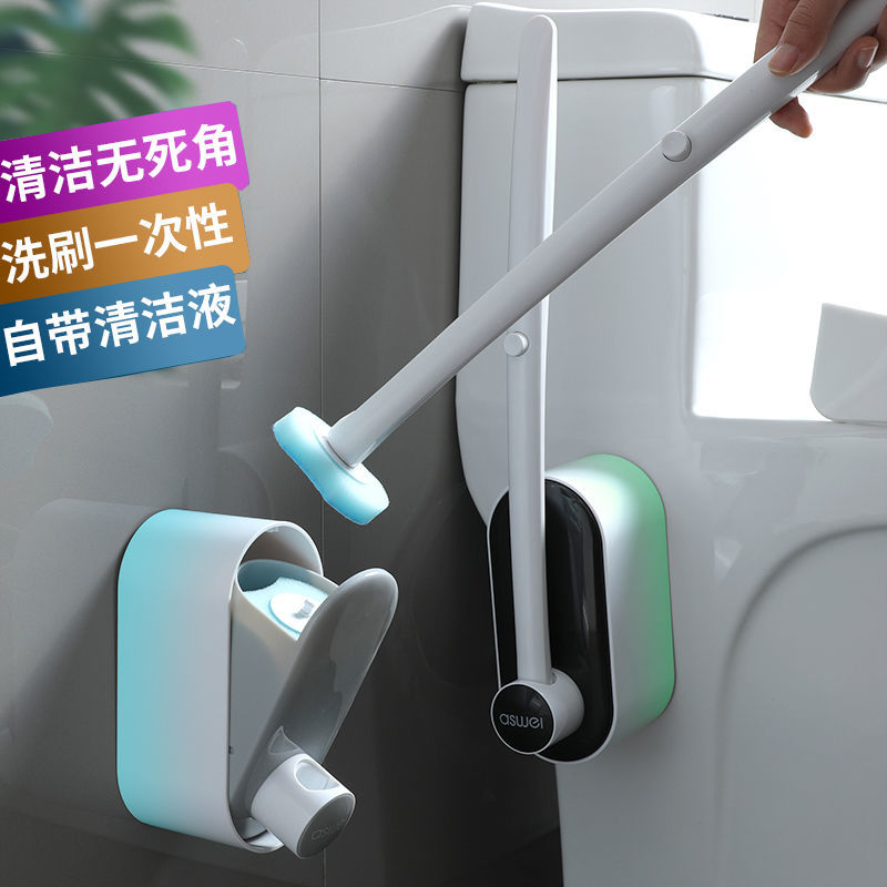 Toilet Brush Home Free of punch Exchangeable Brush Head No Dead Angle Clean Toilet Brushed Makeup Room Sponge Brush Wash Toilet